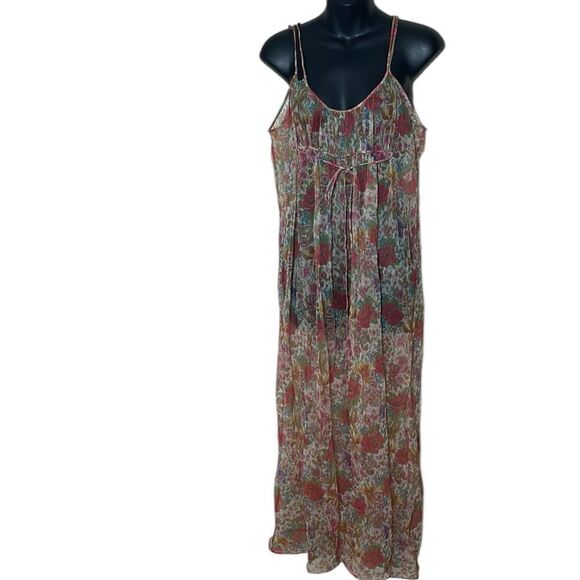 kayser Other - Vintage kayser women’s nightgown maxi sheer floral colorful Bloomcore Fairycore
